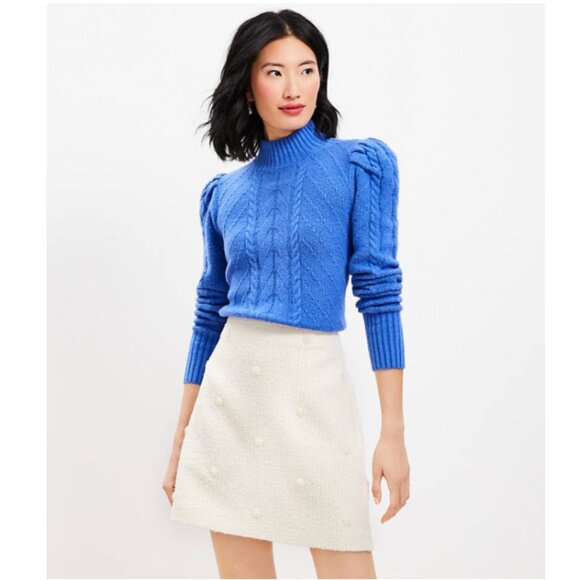 LOFT Tweed Shift Skirt - Cream & Pearl - Picture 4 of 4